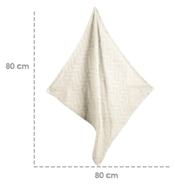 Krémová pletená dětská deka z Bio bavlny 80x80 cm Seashells – Roba