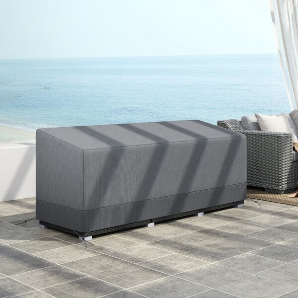 Outsunny nepromokavý zimní potah na terasový nábytek — větruodolný, odolný proti UV, Oxford 600D, 190,5 × 72 × 63–76 cm, světle šedý | Aosom
