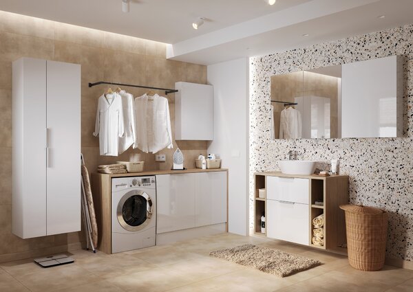 Cersanit City skříňka 59.4x14.1x80 cm se zrcadlem bílá S584-024-DSM