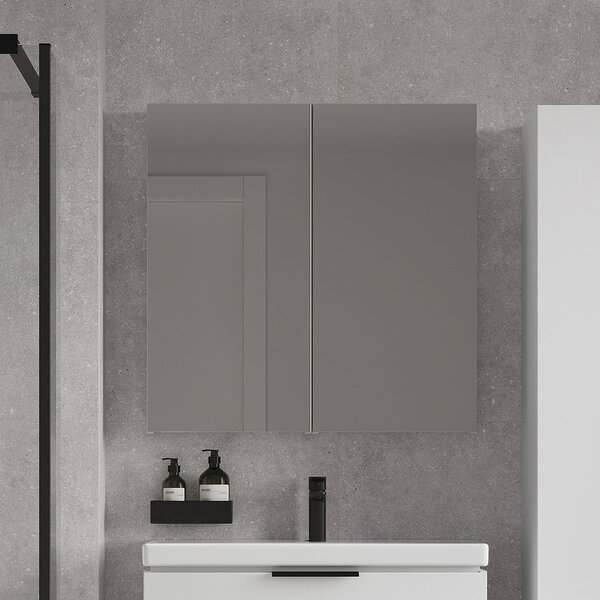 Cersanit City skříňka 40x14.1x80 cm se zrcadlem bílá S584-022-DSM