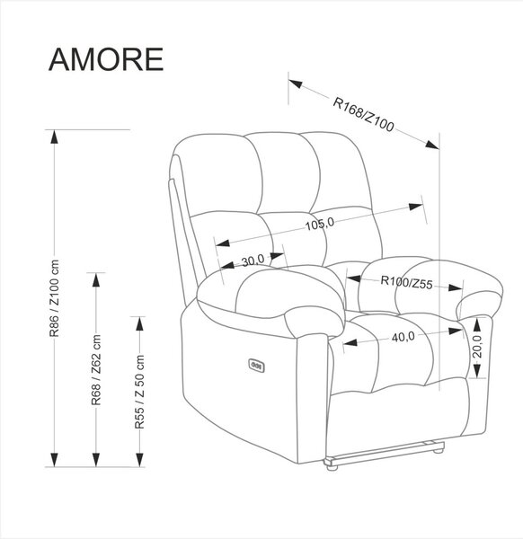 Halmar Relaxační křeslo AMORE béžové