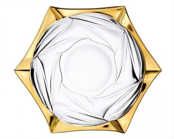 KŘISTÁLOVÝ PODNOS BOHEMIA FLAMENCO GOLD SOFT 330MM