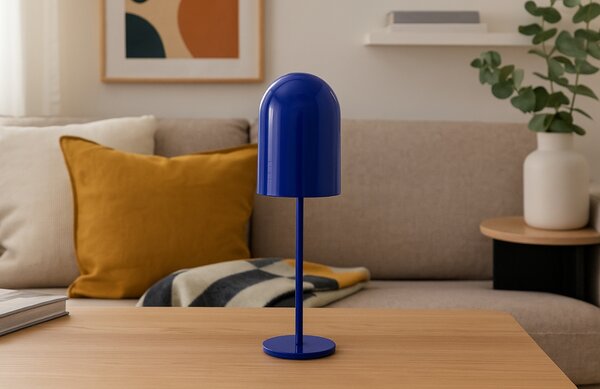 Jotex Modrá kovová nabíjecí stolní LED lampa ARA