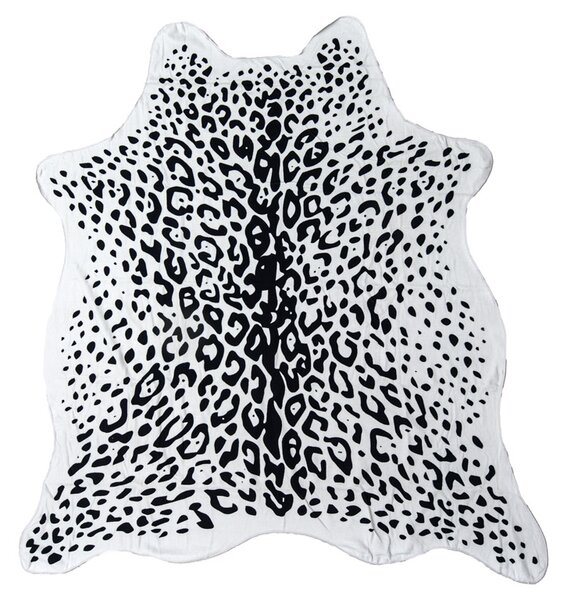 Osuška LEOPARD 146 x 150 cm černobílá, 100% polyester