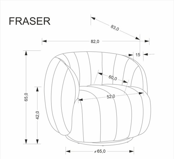 Halmar Čalouněné křeslo FRASER krémové
