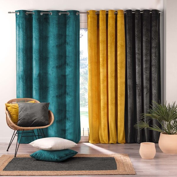 Antracitový sametový závěs 140x240 cm Analia – douceur d'intérieur