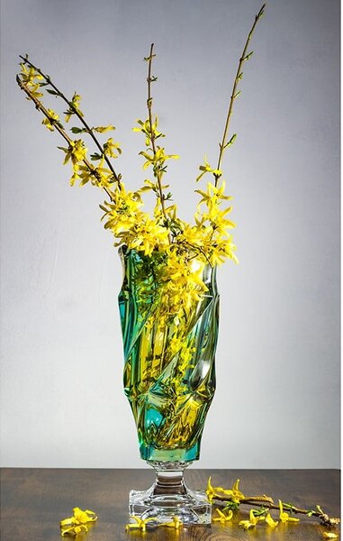 KŘISTÁLOVÁ VÁZA BOHEMIA FLAMENCO LEMON 380MM