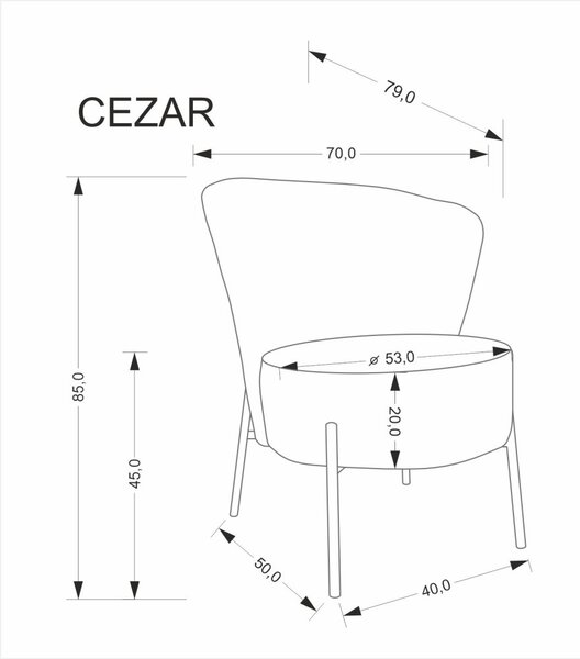Halmar Čalouněné křeslo CEZAR béžové