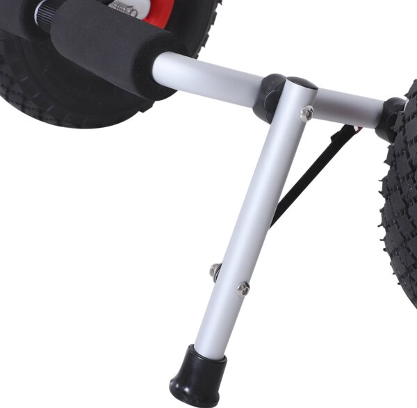 HOMCOM Skládací vozík pro přepravu kajaku, kanoe, člunu, nosnost 70 kg, s univerzálním hliníkovým nosičem 62x35x30 cm | Aosom