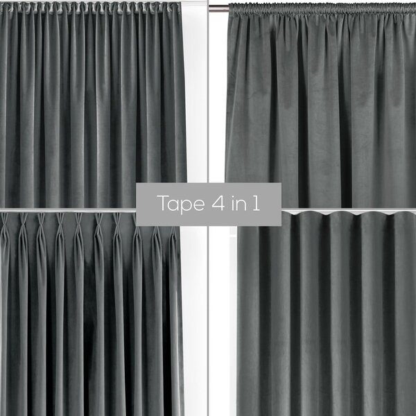 Tmavě šedý sametový dimout závěs 200x250 cm Velto – Filumi