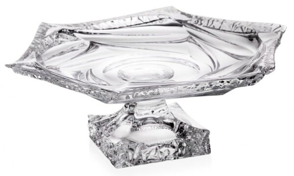 KŘISTÁLOVÝ PODNOS BOHEMIA FLAMENCO ICE NA NOZE 330MM