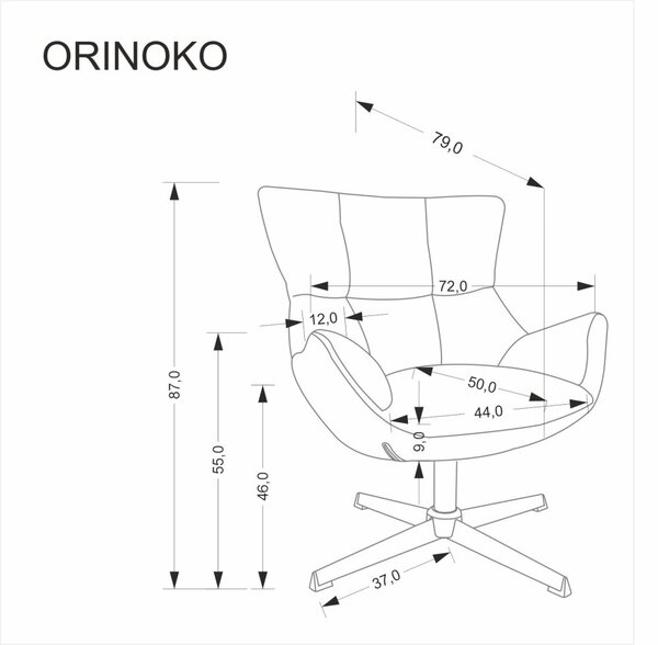 Halmar Čalouněné křeslo ORINOKO šedé
