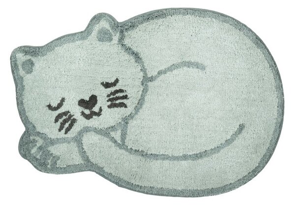 Světle modrý bavlněný dětský koberec 43x60 cm Sleeping Cat – Sass & Belle