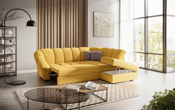 SEDACÍ SOUPRAVA, textil, hořčicově žlutá Welnova - Sedací soupravy