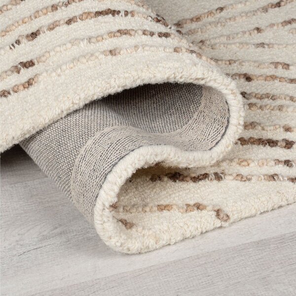 Hnědý/krémový vlněný koberec 80x150 cm Abstract Swirl – Flair Rugs