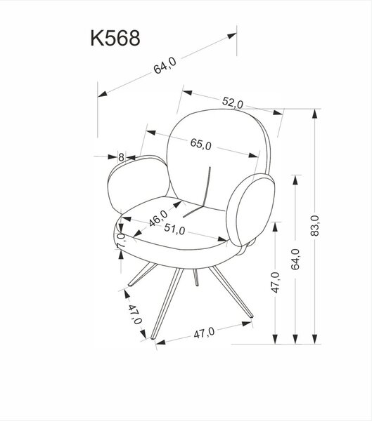 Halmar Jídelní židle / křeslo K568 skořicová