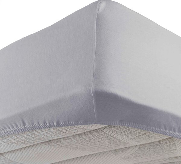 Světle šedé napínací prostěradlo jersey 90x190 cm Jersy – douceur d'intérieur