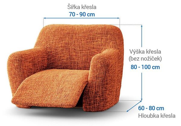 Bielastické potahy GRAFITI NOVÉ cihlové relaxační křeslo (š. 70 - 90 cm)