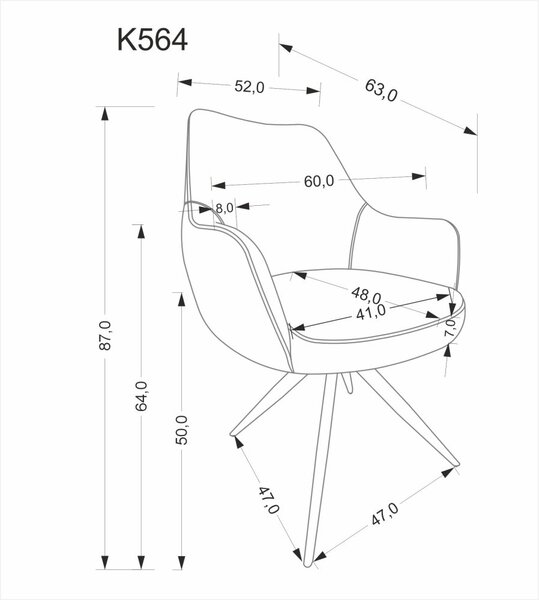 Halmar Jídelní židle / křeslo K564 béžová
