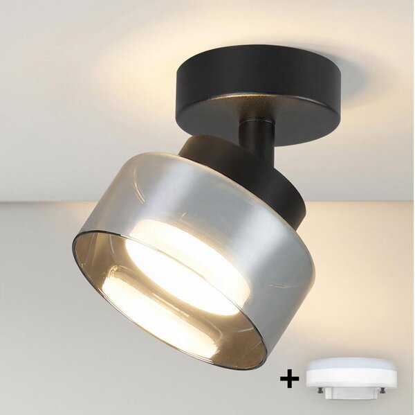 Brilagi - LED Bodové svítidlo AURA LUX 1xGX53/30W/230V pr. 13 cm černá/kouřová