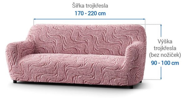 Bielastické potahy BRILLANTE bordó trojkřeslo (š. 170 - 220 cm)