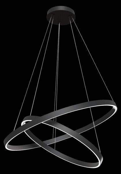 Maytoni Rim LED závěsné světlo 840, 2 kruhy, černá
