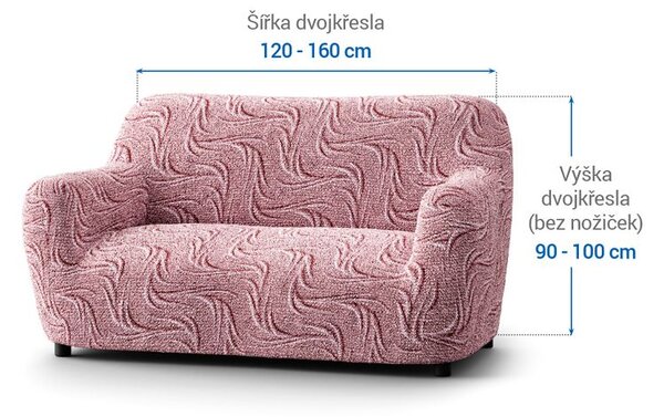 Bielastické potahy BRILLANTE bordó dvojkřeslo (š. 120 - 160 cm)