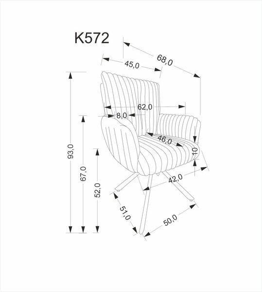 Halmar Jídelní křeslo K572 šedé