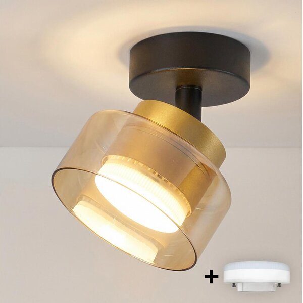 Brilagi - LED Bodové svítidlo AURA LUX 1xGX53/30W/230V pr. 13 cm černá/zlatá