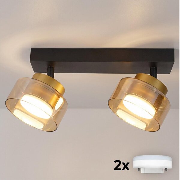 Brilagi - LED Bodové svítidlo AURA LUX 2xGX53/30W/230V černá/zlatá