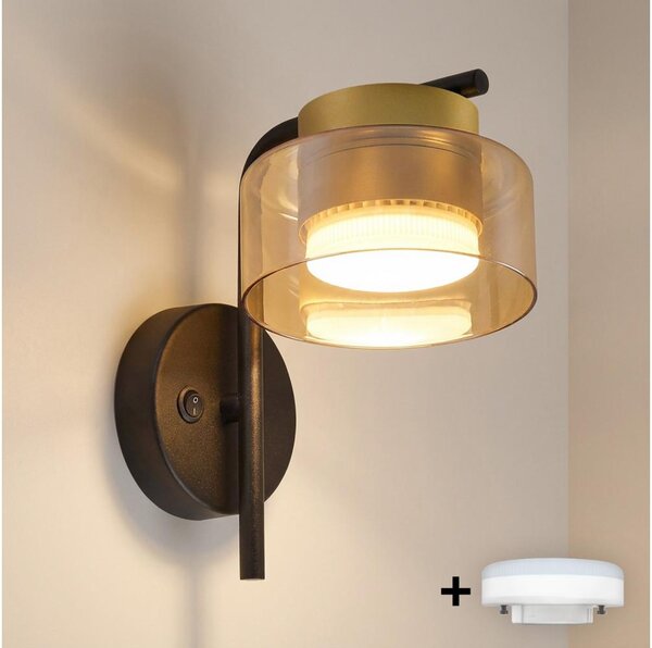 Brilagi - LED Nástěnná lampa AURA LUX 1xGX53/30W/230V černá/zlatá