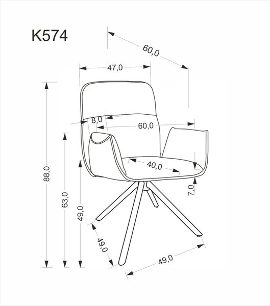 Halmar Jídelní křeslo K574 šedá