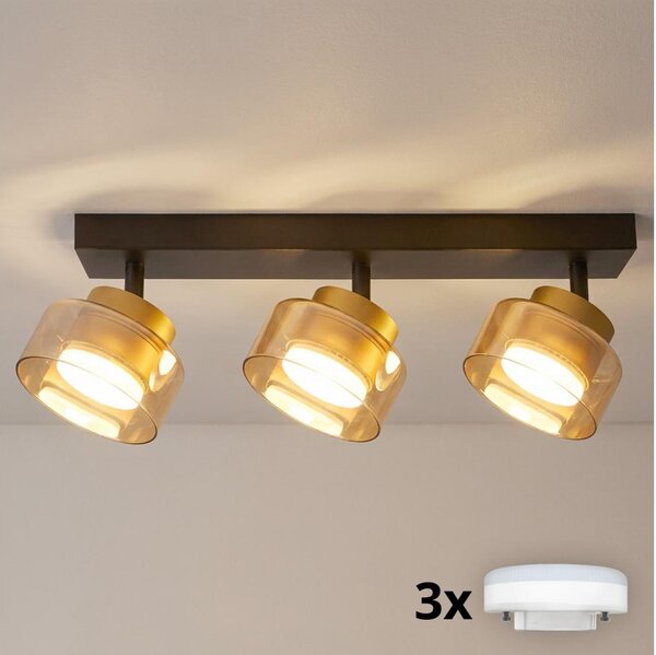 Brilagi - LED Bodové svítidlo AURA LUX 3xGX53/30W/230V černá/zlatá