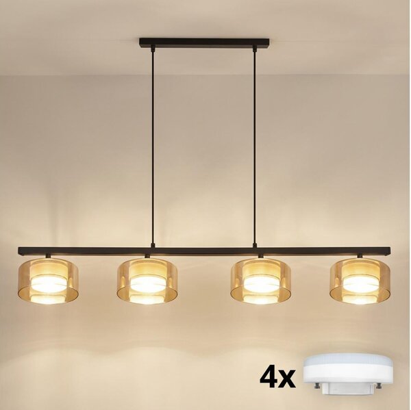 Brilagi - LED Lustr na lanku AURA LUX 4xGX53/30W/230V černá/zlatá