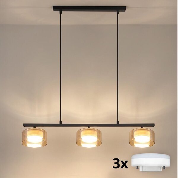 Brilagi - LED Lustr na lanku AURA LUX 3xGX53/30W/230V černá/zlatá