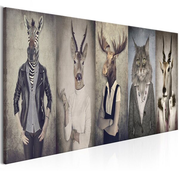 Obraz - Street Art - Masky zvířat 120x40