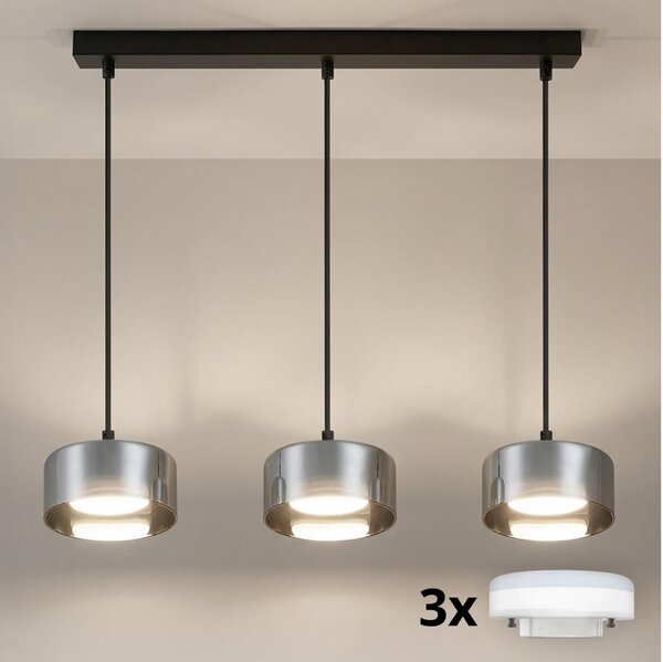 Brilagi - LED Lustr na lanku AURA LUX 3xGX53/30W/230V černá/kouřová