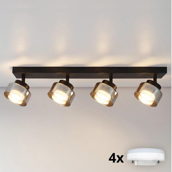 Brilagi - LED Bodové svítidlo AURA LUX 4xGX53/30W/230V černá/kouřová