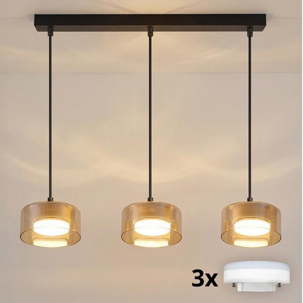 Brilagi - LED Lustr na lanku AURA LUX 3xGX53/30W/230V černá/zlatá