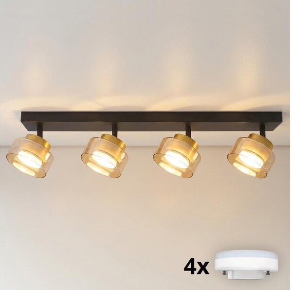 Brilagi - LED Bodové svítidlo AURA LUX 4xGX53/30W/230V černá/zlatá