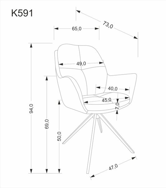 Halmar Jídelní křeslo K591 světle šedá