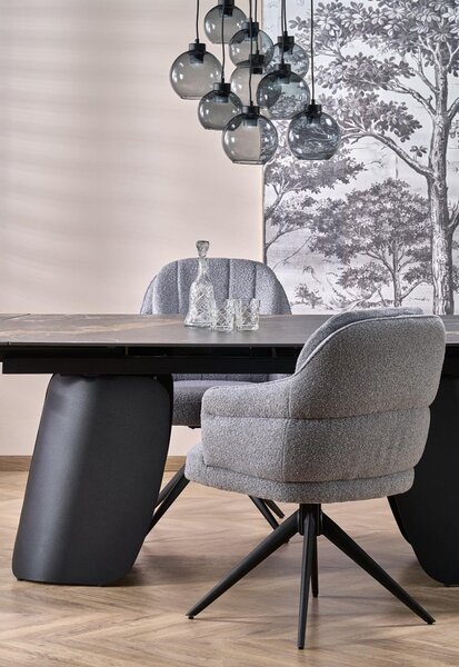 Halmar Rozkládací jídelní stůl FORUM 180(260)x90 černý mramor/černý