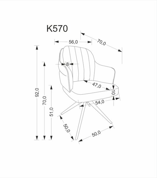 Halmar Jídelní křeslo K570 skořicová