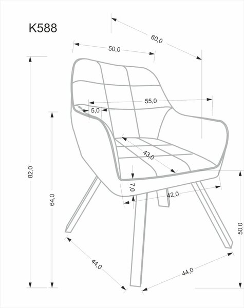 Halmar Jídelní židle / křeslo K588 černá