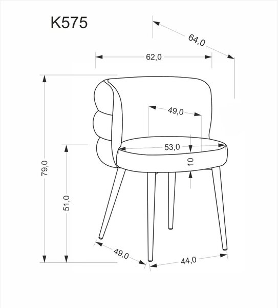 Halmar Jídelní židle K575 šedá