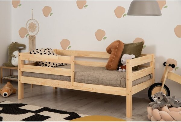 Dětská postel z borovicového dřeva s úložným prostorem v přírodní barvě 90x180 cm Mila CPD – Adeko