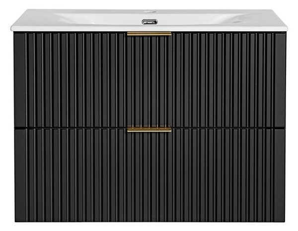 Koupelnová skříňka s umyvadlem ADEL Black U80/1 | 80 cm