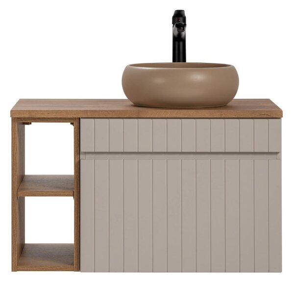 Koupelnová skříňka s umyvadlem a deskou ICONIC Cashmere DU80/2 | 80 cm