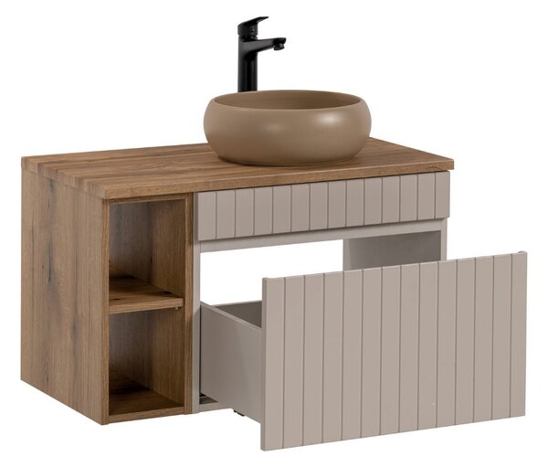 Koupelnová skříňka s umyvadlem a deskou ICONIC Cashmere DU80/2 | 80 cm
