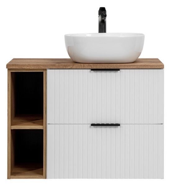 Koupelnová skříňka s umyvadlem a deskou ADEL White DU80/2 | 80 cm